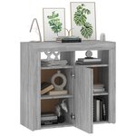 vidaXL Buffet avec lumières LED sonoma gris 80x35x75 cm