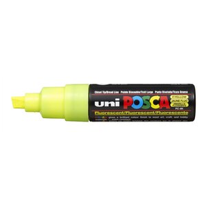 Marqueur pointe large biseautée POSCA PC8K 8mm Jaune Fluo x 6 POSCA