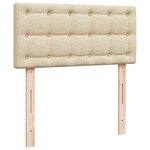 vidaXL Sommier à lattes de lit avec matelas Crème 100x200 cm Tissu