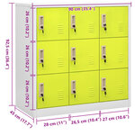 vidaXL Armoire à casiers Gris clair et vert 90x45x92 5 cm Acier