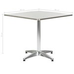 vidaXL Table de jardin Argenté 80x80x70 cm Aluminium