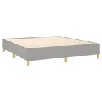 vidaXL Sommier à lattes de lit matelas LED Gris clair 180x200 cm Tissu