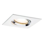 Kit spot encastré Nova blanc/chromé carré sans lampe orientable IP65 GU5 3 ou GU10 max 35 W