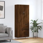 vidaXL Buffet haut Chêne marron 69 5x34x180 cm Bois d'ingénierie