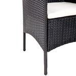 vidaXL Salon de jardin 4 Pièces avec coussins Résine tressée Noir