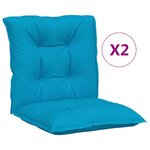 vidaXL Coussins de chaise de jardin à dossier bas lot de 2 bleu