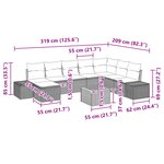 vidaXL Ensemble de 9 Canapés de Jardin avec Coussins Noir Poly Rattan Acacia