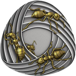 Monnaie MOBIUS STRIP ANTS Gilded 1 Oz Argent 20$ Liberia 2026 (PRÉCOMMANDE)