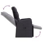 vidaXL Ensemble de salle à manger jardin 5 pièces avec coussins noir poly rattan bois d'acacia