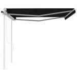 vidaXL Auvent automatique rétractable avec poteaux 4x3 5 m Anthracite