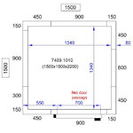 Chambre froide positive pro line avec groupe positif - hauteur 2200 mm - combisteel -  - acier inoxydable1500 x 1500