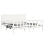 vidaXL Cadre de lit avec tête de lit blanc 200x200 cm bois massif