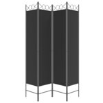 vidaXL Cloison de séparation 4 panneaux Noir 160x200 cm Tissu