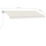vidaXL Auvent automatique avec capteur de vent et LED 450x350 cm Crème