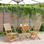 vidaXL Ensemble de bistro 3 Pièces beige résine tressée et bois massif