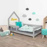 Lit cabane enfant POPPI 120 x 190 gris 2