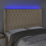 vidaXL Tête de lit à LED Crème 163x16x118/128 cm Tissu