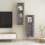 vidaXL Meubles TV muraux 2 Pièces Sonoma gris 30 5x30x110 cm