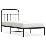 vidaXL Cadre de lit métal avec tête de lit noir 80x200 cm