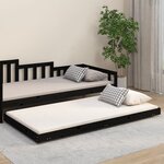 vidaXL Cadre de lit Noir 100x200 cm Bois de pin massif