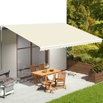 vidaXL Tissu de remplacement pour auvent Crème 6x3 5 m