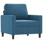 vidaXL Fauteuil avec repose-pied Bleu 60 cm Velours