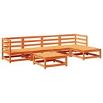 vidaXL Salon de jardin 6 Pièces cire marron bois de pin massif