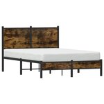 vidaXL Cadre de lit en métal sans matelas chêne fumé 120x200 cm