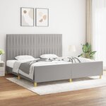 vidaXL Cadre de lit avec tête de lit Gris clair 200x200 cm Tissu