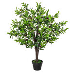 Outsunny Arbre artificiel olivier plante artificiel hauteur 1 2 m tronc branches lichen feuilles grand réalisme pot inclus