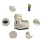 vidaXL Fauteuil inclinable de massage électrique crème velours