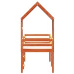 vidaXL Lit haut avec toit cire marron 90x190 cm bois de pin massif