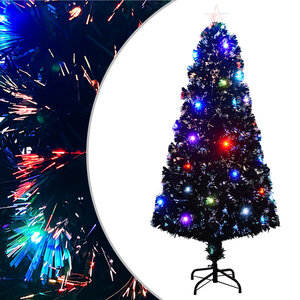 vidaXL Arbre de Noël pré-éclairé avec support 150 cm fibre optique