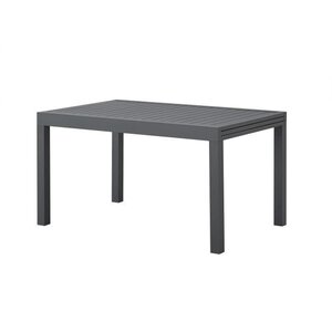 Table de jardin extensible rectangulaire 6-8 personnes - Structure aluminium - 135-270 x 90 x 75 cm - Gris foncé