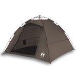 vidaXL Tente de pêche 4 personnes marron libération rapide