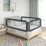 vidaXL Barrière de sécurité de lit d'enfant Gris foncé 100x25 cm Tissu