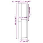 vidaXL Buffet haut LED chêne brun 41 5x32 5x200 cm bois d’ingénierie