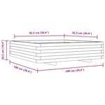 vidaXL Jardinière cire marron 100x100x26 5 cm bois de pin massif
