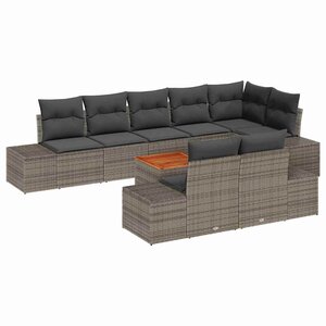 vidaXL Ensemble de canapé de jardin 9 Pièces Gris