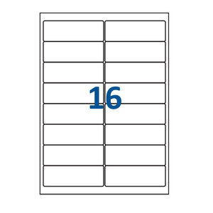 Lot de 20 Planches étiquettes autocollantes blanches sur feuille A4 : 99 x 33 9 mm (16 étiquettes par feuille  spéciales bons de transport)