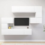 vidaXL Ensemble de meubles TV 8 Pièces Blanc Bois d'ingénierie