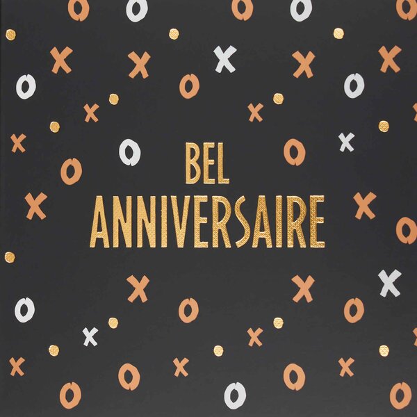 Carte bel anniversaire lettres dorées - draeger paris