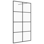 vidaXL Paroi de douche avec verre ESG transparent 115x195 cm Noir