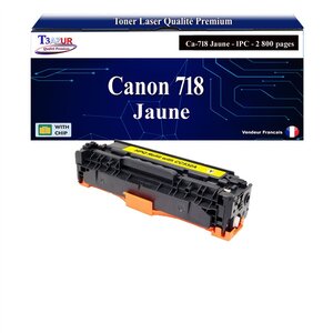 T3AZUR - Toner compatible avec Canon 718 pour Canon LBP-7200 LBP-7200C LBP-7200CDN LBP-7200CN Jaune - 2 800p