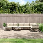 vidaXL Salon de jardin 9 Pièces avec coussins anthracite résine tressée