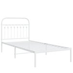 vidaXL Cadre de lit métal avec tête de lit blanc 90x200 cm