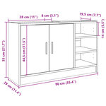 vidaXL Armoire d'évier sonoma gris 90x29x55 cm bois d'ingénierie