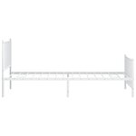 vidaXL Cadre de lit métal avec tête de lit/pied de lit blanc 107x203cm