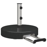 vidaXL Base de parasol avec roulettes avec poignée Granit Noir 29 kg Ronde