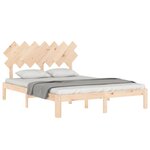 vidaXL Cadre de lit avec tête de lit 140x190 cm bois massif